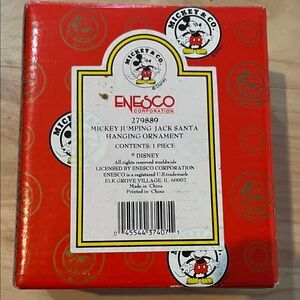 Enesco Mickey Mouse Santa Ornament with Red and Green Accents